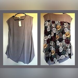 Mystree sleeveless blouse. New with tags. Ties on the side. Women’s size Small